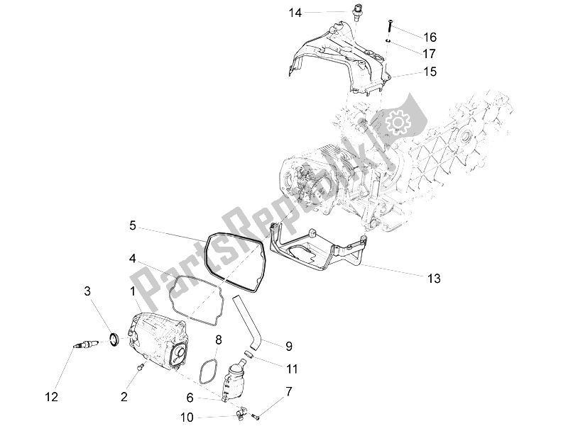 Tutte le parti per il Coperchio Della Testata del Vespa LX 125 4T 3V IE Vietnam 2012