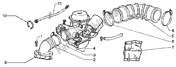 Toutes les pièces pour le Carburateur du Vespa ET4 125 Leader 2000