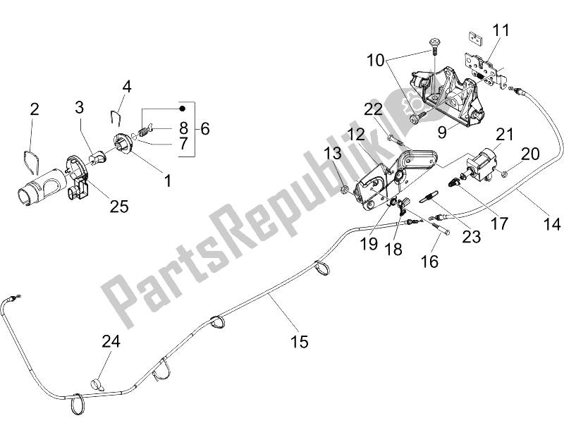 Todas las partes para Cerraduras de Vespa Granturismo 125 L Potenziato 2005