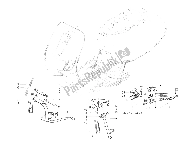 Toutes les pièces pour le Des Stands du Vespa LX 125 4T E3 Vietnam 2009