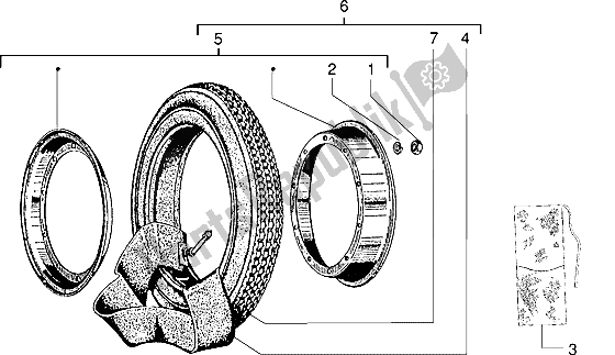 All parts for the Wheel of the Vespa PX 200 E 1985