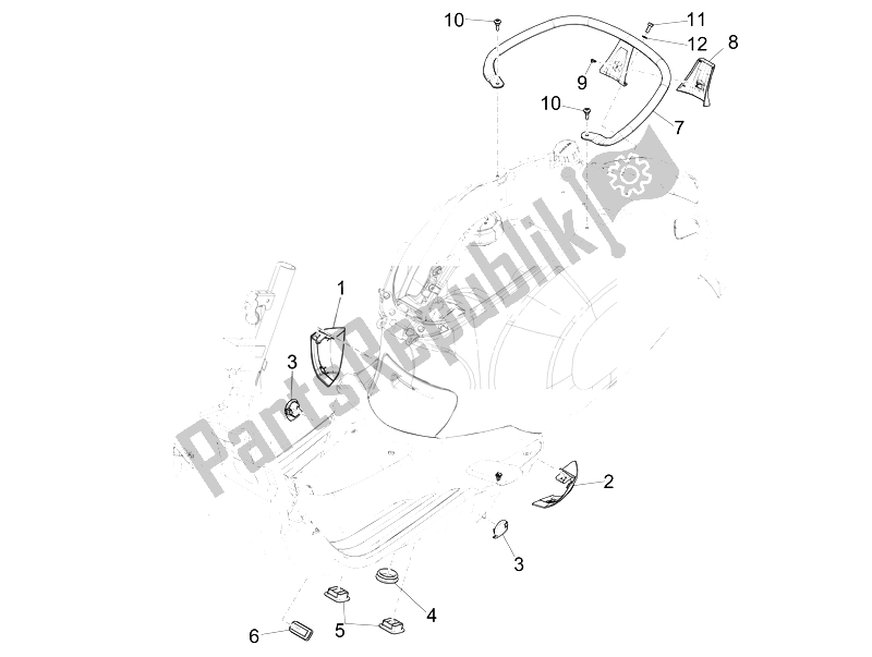 Todas las partes para Cubierta Lateral - Alerón de Vespa Sprint 125 4T 3V IE Vietnam 2014