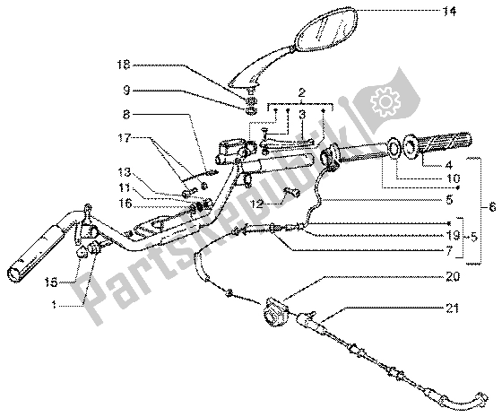 Tutte le parti per il Componenti Manubrio (2) del Vespa ET4 125 Leader 2000