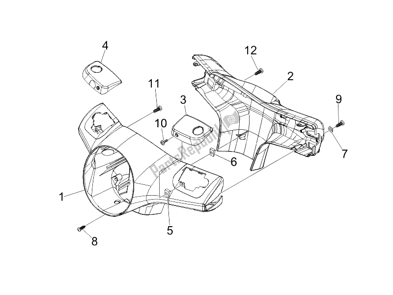 Tutte le parti per il Coperture Per Manubri del Vespa Granturismo 125 L E3 2006