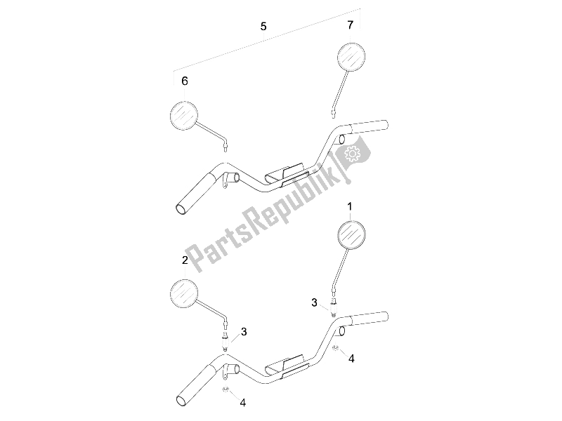 Toutes les pièces pour le Miroir (s) De Conduite du Vespa LX 150 4T IE E3 2009