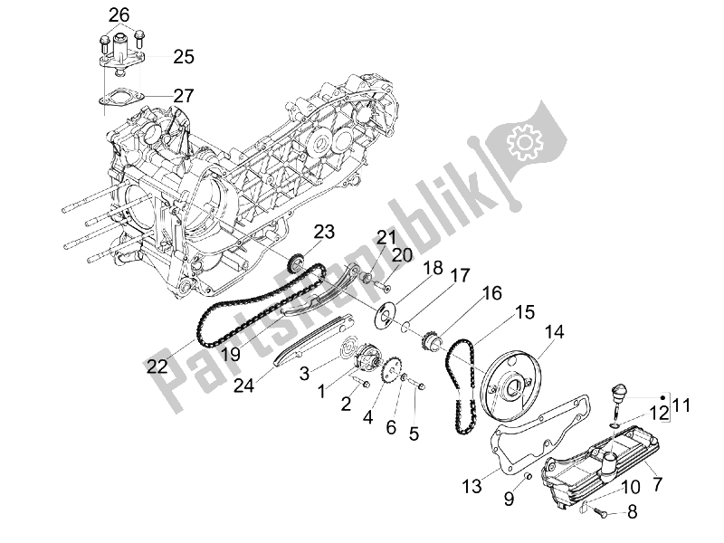 Toutes les pièces pour le La Pompe à Huile du Vespa GTS 125 4T IE Super E3 2009