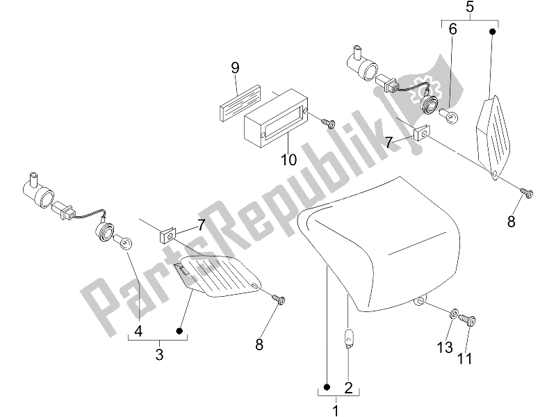 Toutes les pièces pour le Phares Arrière - Clignotants du Vespa LXV 125 4T E3 2006