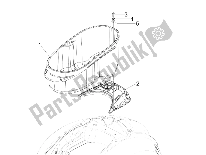 Tutte le parti per il Alloggiamento Casco - Sotto La Sella del Vespa GTS 300 IE Super ABS USA 2014