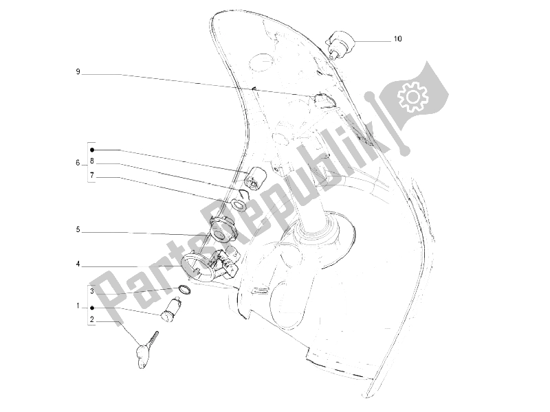 Tutte le parti per il Serrature del Vespa S 125 4T Vietnam 2009
