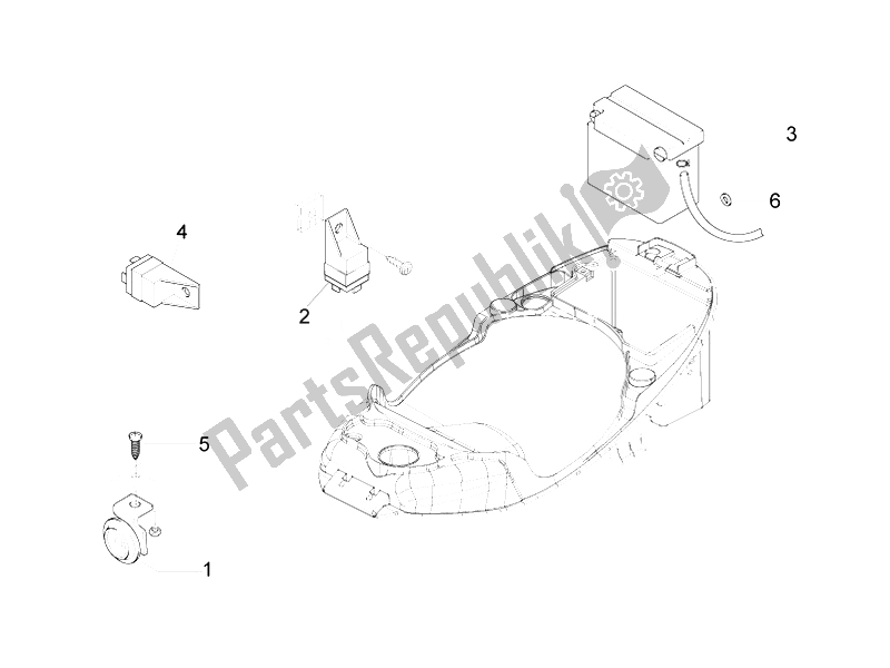 All parts for the Remote Control Switches - Battery - Horn of the Vespa LXV 125 4T IE E3 2010