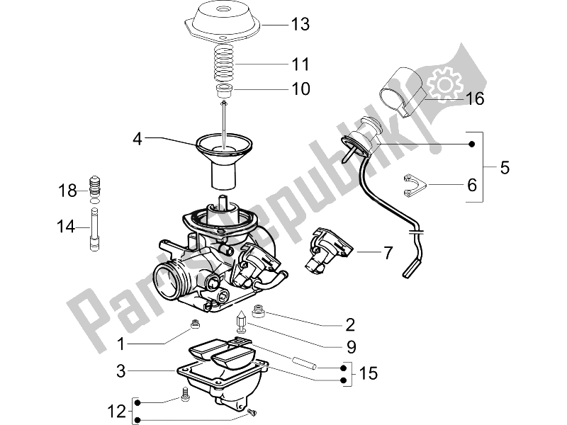 Tutte le parti per il Componenti Del Carburatore del Vespa LX 125 4T E3 2006