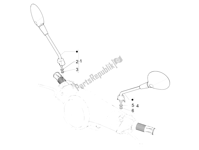 Toutes les pièces pour le Miroir (s) De Conduite du Vespa 150 4T 3V IE Primavera China 2015