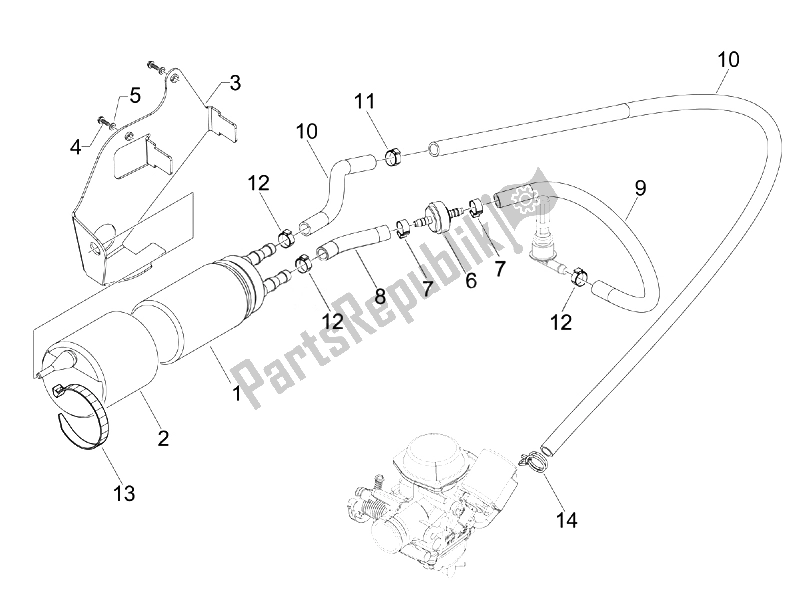 All parts for the Supply System of the Vespa LXV 125 4T Navy E3 2007