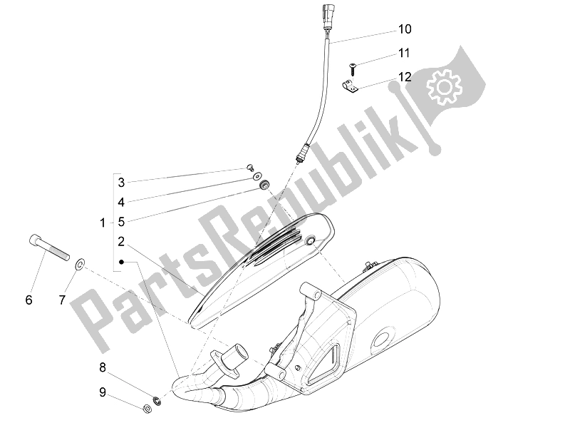 Toutes les pièces pour le Silencieux du Vespa LXV 150 4T 3V E3 Vietnam 2014