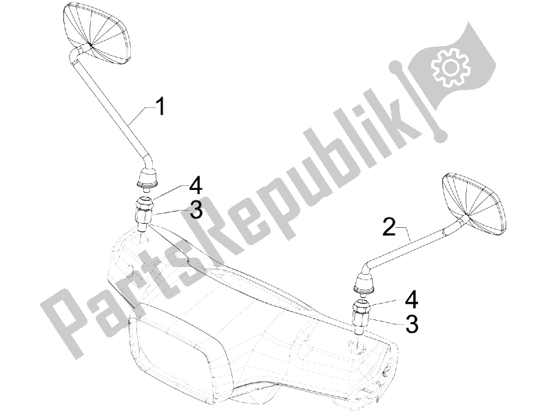 Toutes les pièces pour le Miroir (s) De Conduite du Vespa S 125 4T E3 2007