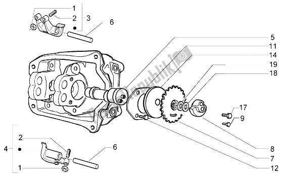 Toutes les pièces pour le Support De Leviers à Bascule du Vespa Granturismo 125 L 2003