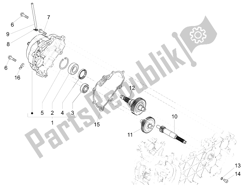 Todas las partes para Unidad De Reducción de Vespa 946 150 4T 3V ABS 2014