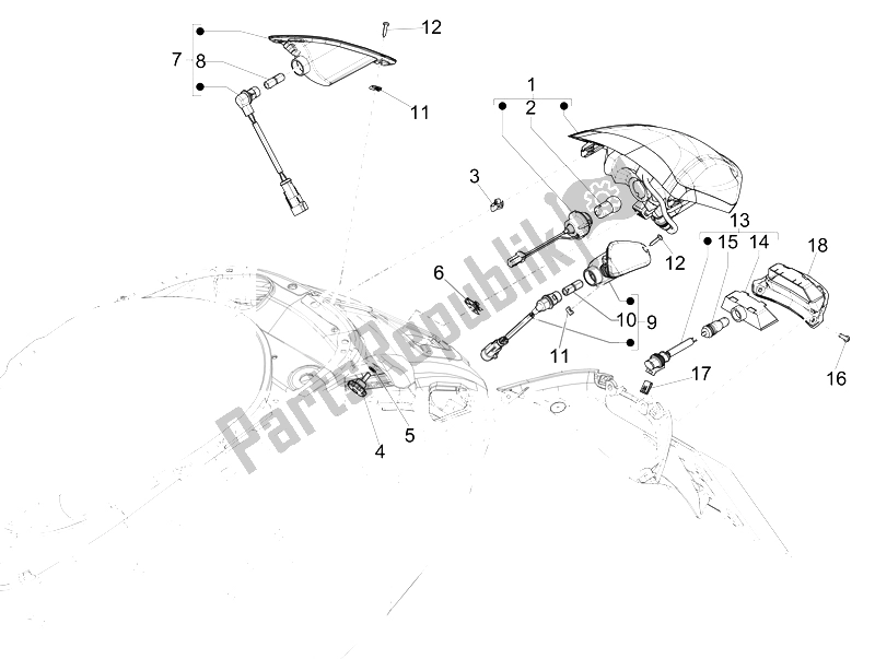 Tutte le parti per il Fanali Posteriori - Indicatori Di Direzione del Vespa 125 4T 3V IE Primavera 2014