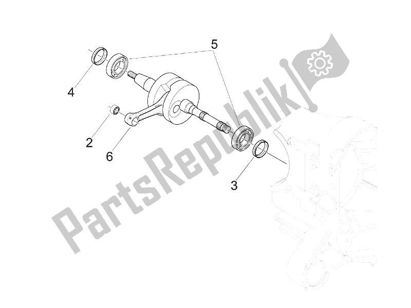 All parts for the Crankshaft of the Vespa LXV 50 2T CH 2006