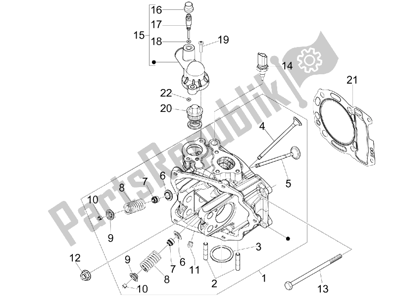 Toutes les pièces pour le Unité De Tête - Valve du Vespa GTS 250 2005