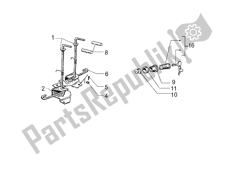 Todas las partes para Cerraduras de Vespa PX 125 2011