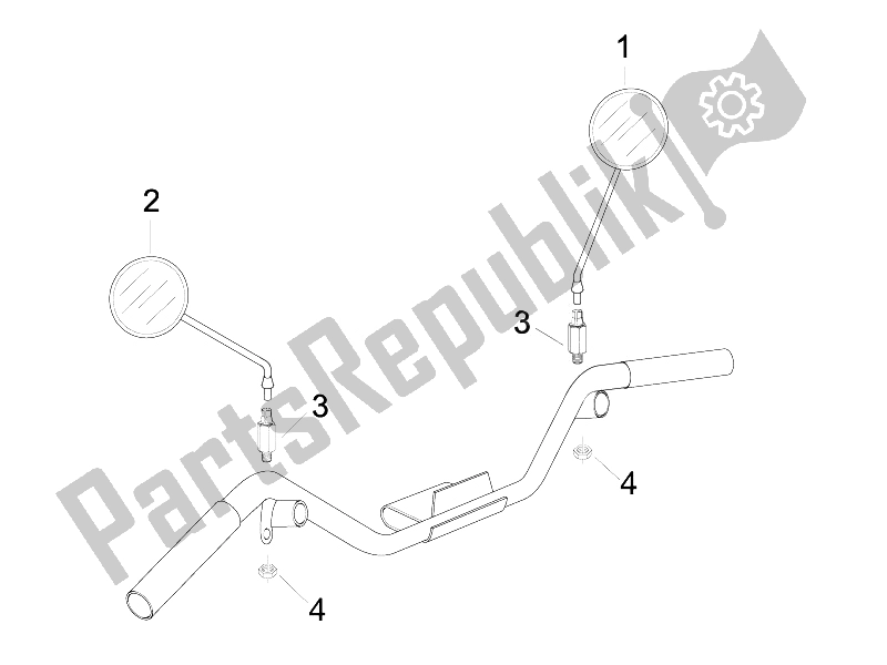 Toutes les pièces pour le Miroir (s) De Conduite du Vespa LX 50 4T 4V Touring 2010