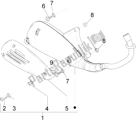 All parts for the Silencer of the Vespa LX 50 4T 2V 25 KMH Touring NL 2011