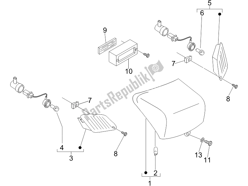 Toutes les pièces pour le Phares Arrière - Clignotants du Vespa LXV 125 4T IE E3 2010