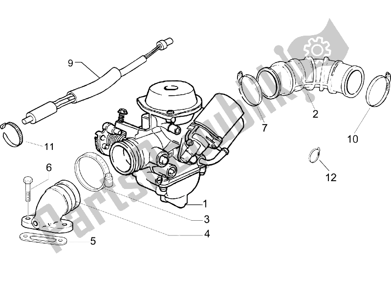 Toutes les pièces pour le Carburateur, Montage - Tuyau Union du Vespa LXV 125 4T E3 2006