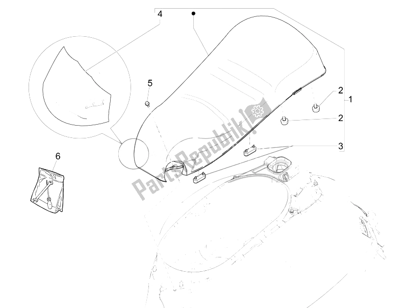 Todas las partes para Silla De Montar / Asientos de Vespa Vespa GTS 125 4T 3V IE Super Asia 2014