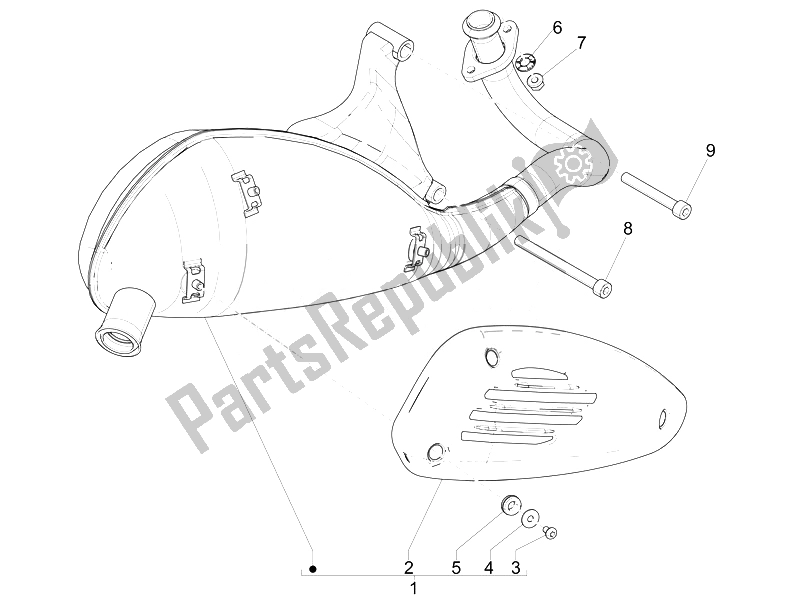 Toutes les pièces pour le Silencieux du Vespa Vespa Primavera 50 4T 2V 25 KMH EU 2014