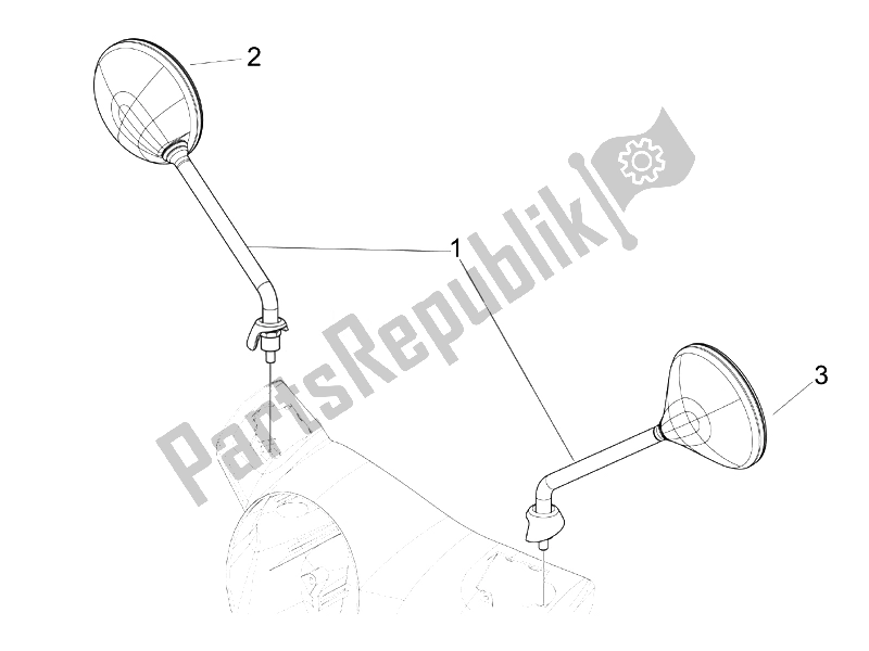 Toutes les pièces pour le Miroir (s) De Conduite du Vespa GTS 125 4T E3 UK 2007