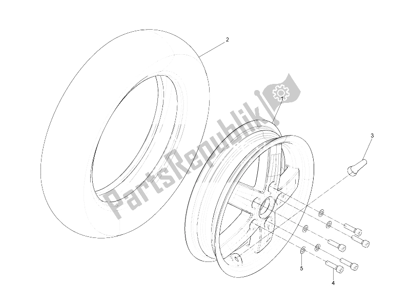 All parts for the Front Wheel of the Vespa S 125 4T 2V E3 Taiwan 2011