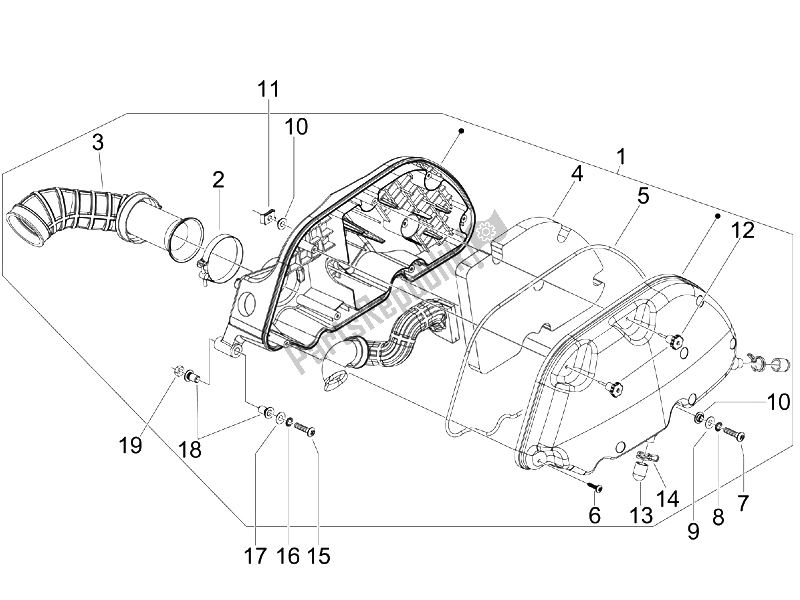 Toutes les pièces pour le Filtre à Air du Vespa GTS 300 IE Super Sport 2010