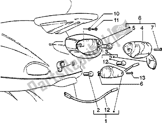 Toutes les pièces pour le Feu Arrière du Vespa ET2 50 1997