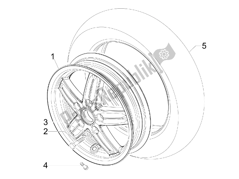 Toutes les pièces pour le Roue Avant du Vespa LX 50 4T USA 2009