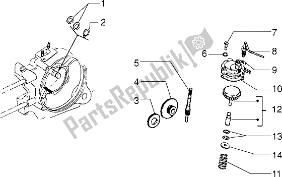 Todas las partes para Mezclador Automático de Vespa PX 200 E 1985