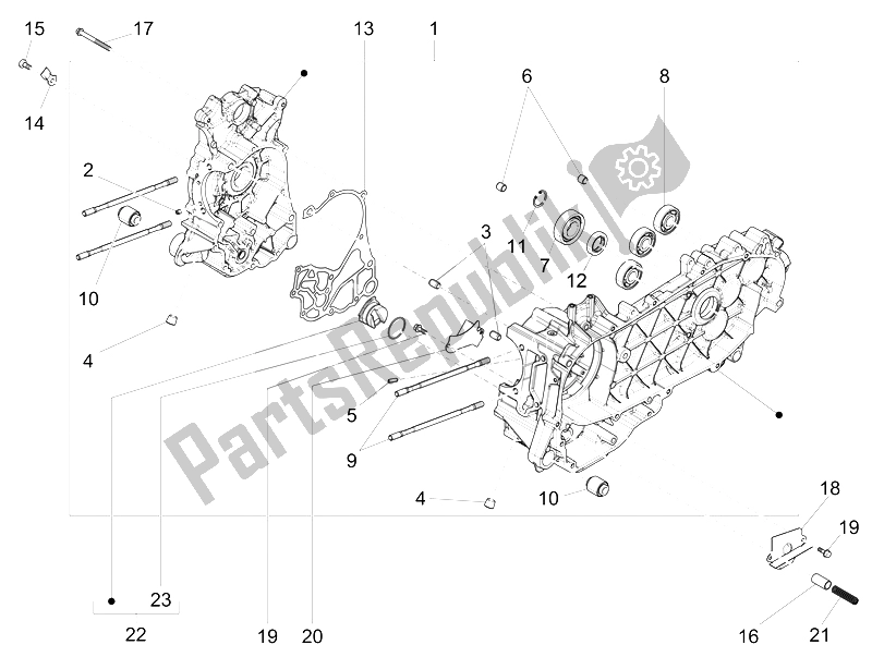 Toutes les pièces pour le Carter du Vespa 946 150 4T 3V ABS Armani Asia 2015