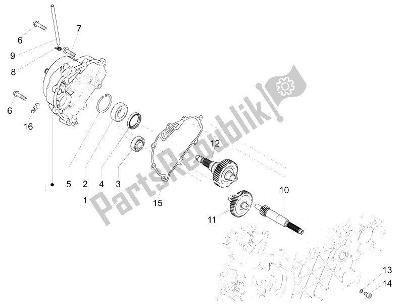 Todas las partes para Unidad De Reducción de Vespa 946 150 4T 3V ABS Armani Asia 2015