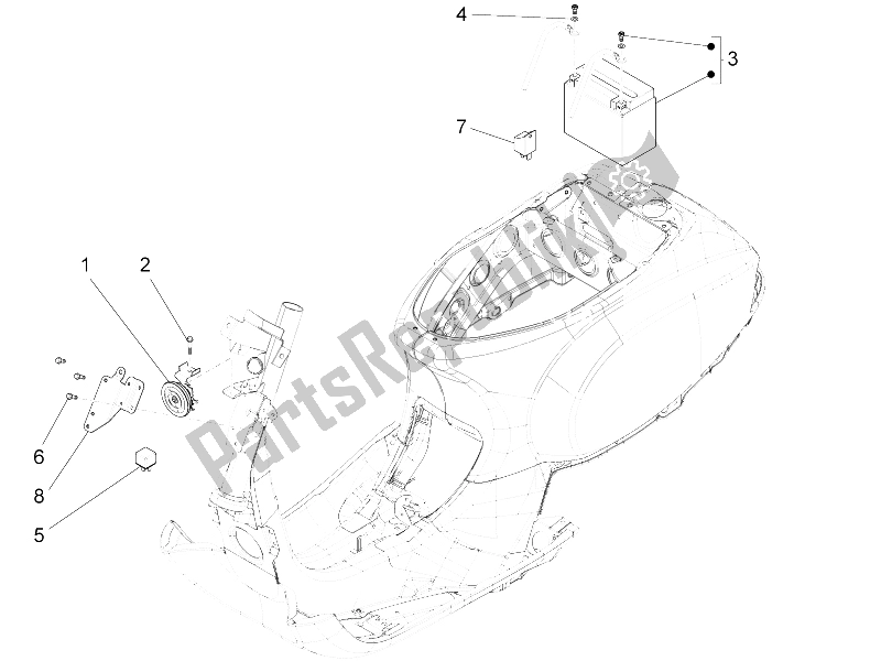 Toutes les pièces pour le Télécommandes - Batterie - Klaxon du Vespa S 150 4T 3V IE Vietnam 2012