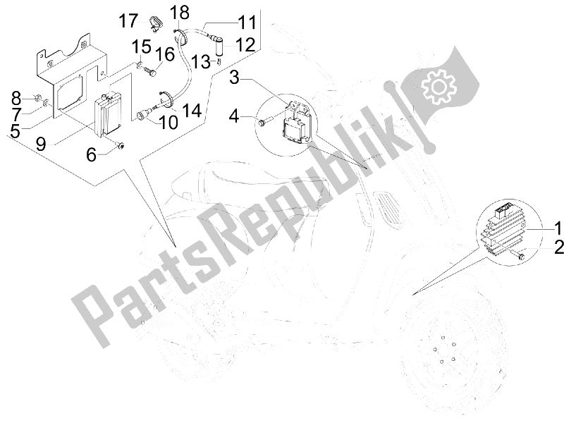 Toutes les pièces pour le Régulateurs De Tension - Unités De Commande électronique (ecu) - H. T. Bobine du Vespa S 50 4T 4V College USA 2008
