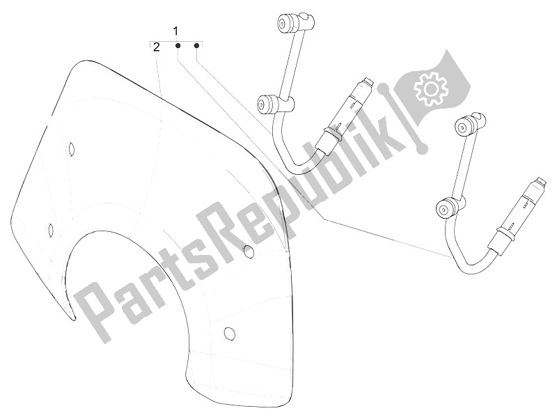 Tutte le parti per il Parabrezza - Vetro del Vespa Vespa Primavera 125 4T 3V Iget ABS EU 2016