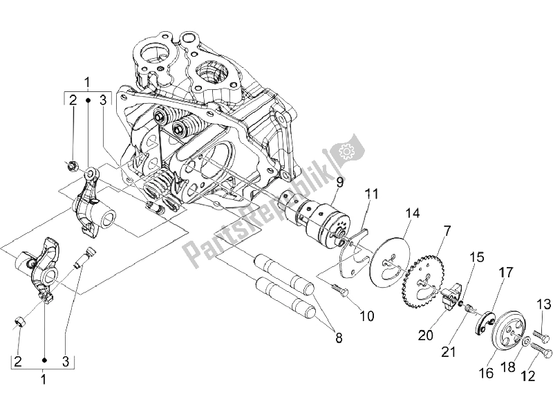 Tutte le parti per il Unità Di Supporto Leve A Dondolo del Vespa LX 125 4T E3 Vietnam 2009