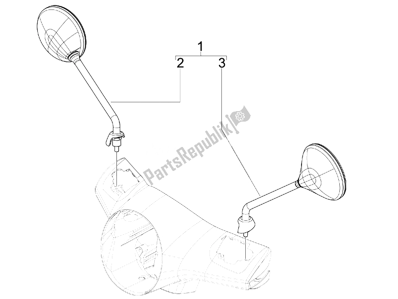 Toutes les pièces pour le Miroir (s) De Conduite du Vespa GTS 300 IE ABS Super China 2014