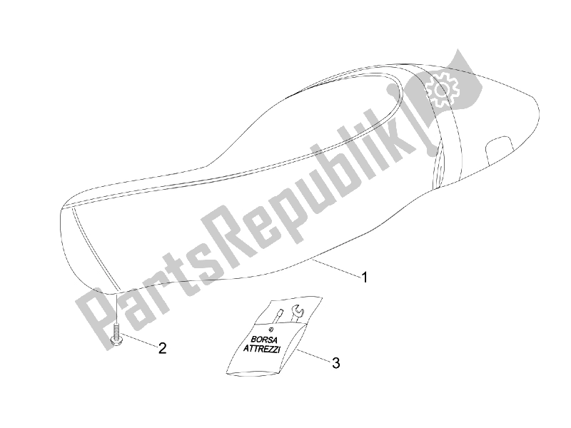Tutte le parti per il Sella / Sedi - Rullo Degli Attrezzi del Vespa S 50 2T UK 2007