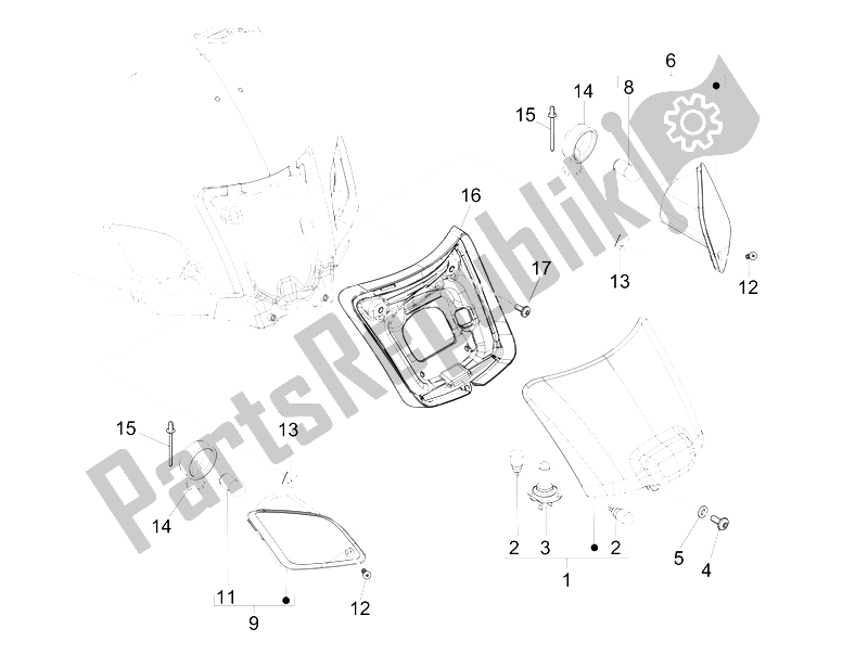 Todas las partes para Faros Traseros - Luces Intermitentes de Vespa GTS 250 2005