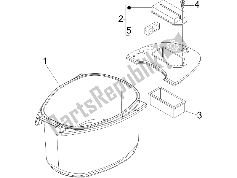 Tutte le parti per il Alloggiamento Casco - Sotto La Sella del Vespa LXV 150 4T USA 2007