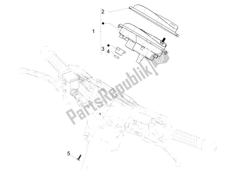 Todas las partes para Tablero Combinado De Medidor de Vespa GTS 300 IE ABS USA 2014