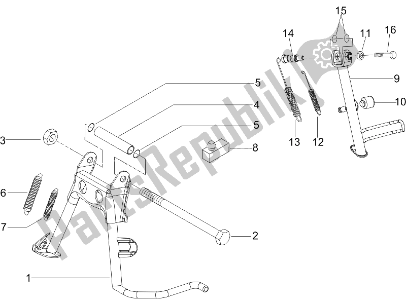 Tutte le parti per il Stand / S del Vespa LX 50 4T 2V 25 KMH Touring NL 2011