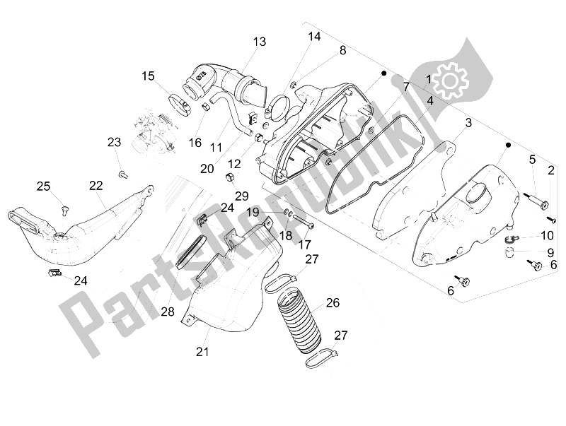 Todas as partes de Filtro De Ar do Vespa 150 Sprint 4T 3V IE 2015